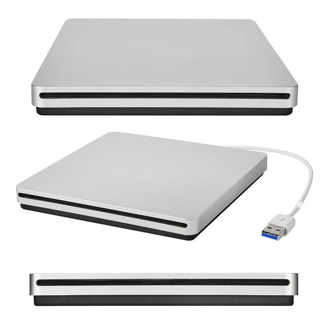 Zewnętrzny naped DVD USB3.0 ultra cienki do laptopa - palnik optyczny na CD i DVD dla systemów MAC i PC - Wianko - 2