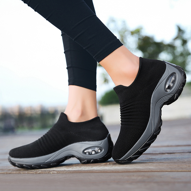 Buty damskie z platformą i oddychającym materiałem Mesh w kolorze czarnym, wygodne i na co dzień - Wianko - 24