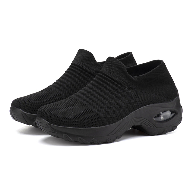 Buty damskie z platformą i oddychającym materiałem Mesh w kolorze czarnym, wygodne i na co dzień - Wianko - 55