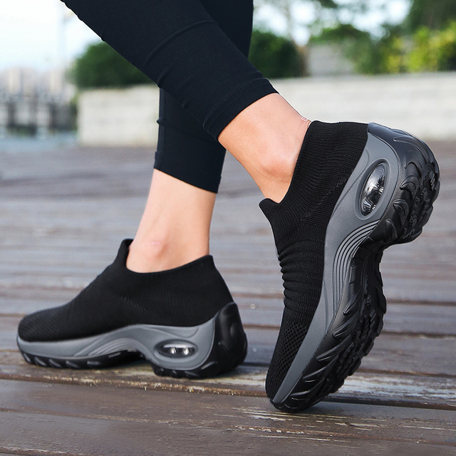 Buty damskie z platformą i oddychającym materiałem Mesh w kolorze czarnym, wygodne i na co dzień - Wianko - 26