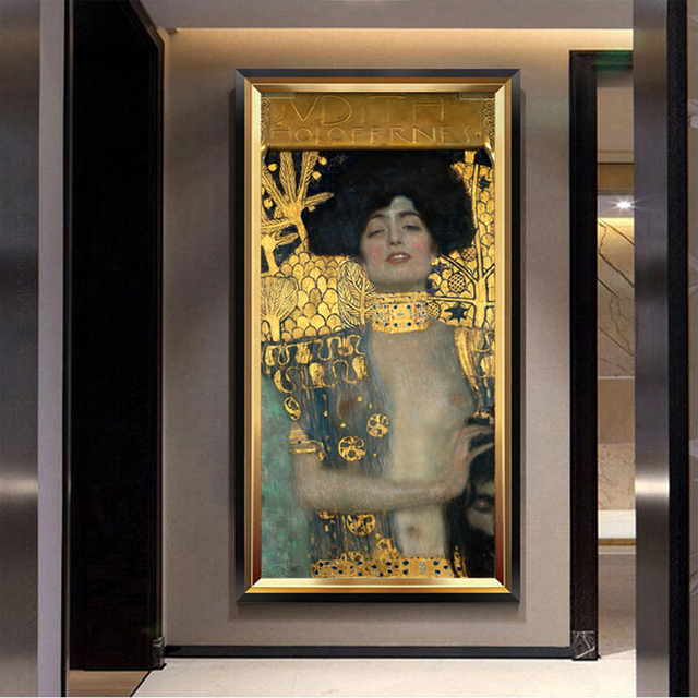 Judith i Holofernes - Gustav Klimt - Klasyczna Grafika na Płótnie - Reprodukcja Obrazu ściany do Wystroju Domu - Wianko - 2