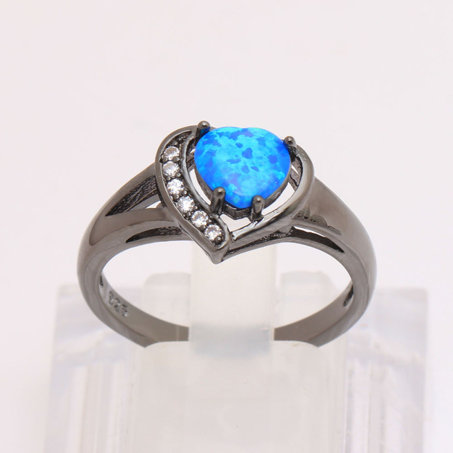 Czarne pierścienie z opalem w stylu vintage dla kobiet - pierścionki zaręczynowe - Wianko - 6