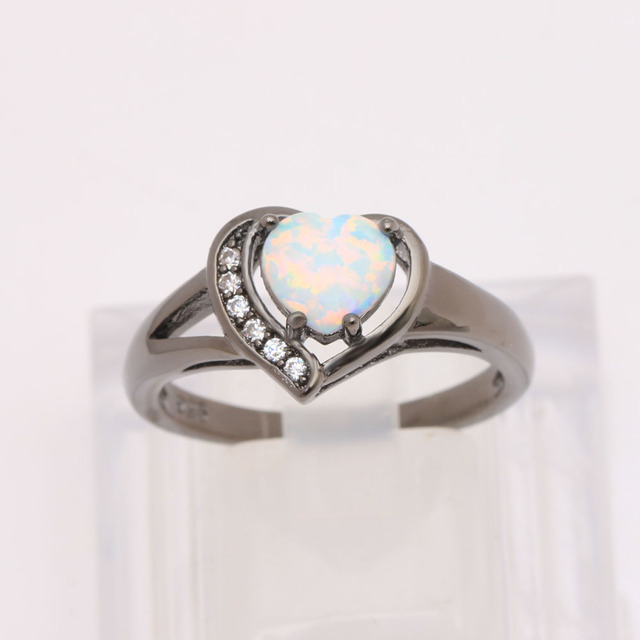Czarne pierścienie z opalem w stylu vintage dla kobiet - pierścionki zaręczynowe - Wianko - 2