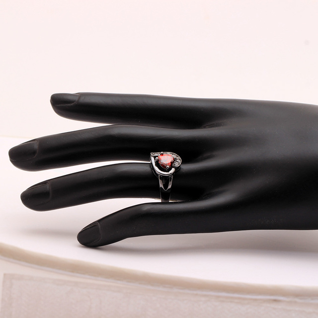 Czarne pierścienie z opalem w stylu vintage dla kobiet - pierścionki zaręczynowe - Wianko - 13