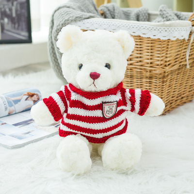 Nowy słodki sweter niedźwiedź pluszowa zabawka kreskówka lalka przytulanka dzieci urodziny - ekskluzywny prezent - Wianko - 4