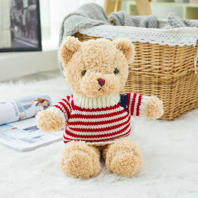 Nowy słodki sweter niedźwiedź pluszowa zabawka kreskówka lalka przytulanka dzieci urodziny - ekskluzywny prezent - Wianko - 12