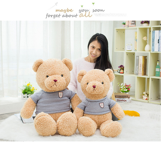 Nowy słodki sweter niedźwiedź pluszowa zabawka kreskówka lalka przytulanka dzieci urodziny - ekskluzywny prezent - Wianko - 21