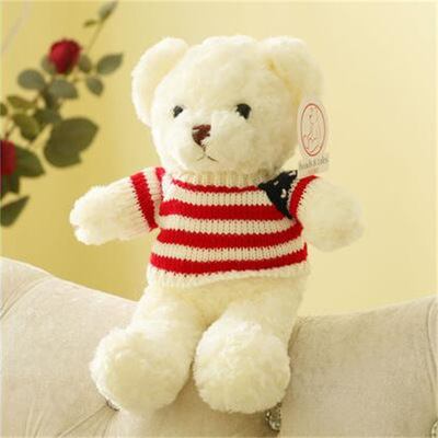 Nowy słodki sweter niedźwiedź pluszowa zabawka kreskówka lalka przytulanka dzieci urodziny - ekskluzywny prezent - Wianko - 2