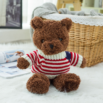 Nowy słodki sweter niedźwiedź pluszowa zabawka kreskówka lalka przytulanka dzieci urodziny - ekskluzywny prezent - Wianko - 17