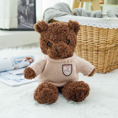 Nowy słodki sweter niedźwiedź pluszowa zabawka kreskówka lalka przytulanka dzieci urodziny - ekskluzywny prezent - Wianko - 18