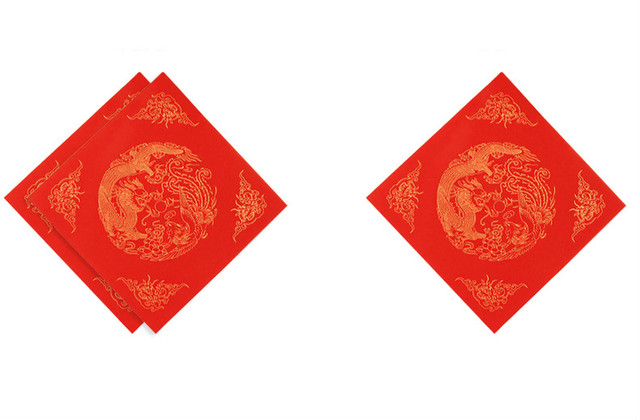 Papier ryżowy chiński Xuan, 20 sztuk - dekoracje tradycyjne na chiński Nowy Rok w kolorze czerwonym, wzory kaligrafii i batik, idealne na Festiwal Wiosny - Wianko - 1