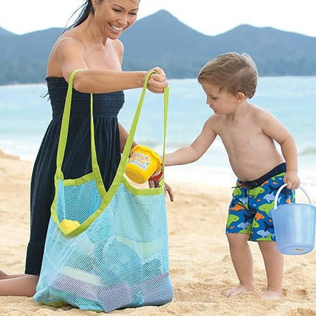 Zabawki do kąpieli dla dzieci - siatka plażowa z praktyczną torbą przechowywaną w siatce, składane netto Tote na lato - Wianko - 3