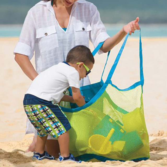 Zabawki do kąpieli dla dzieci - siatka plażowa z praktyczną torbą przechowywaną w siatce, składane netto Tote na lato - Wianko - 2