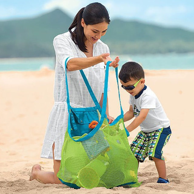 Zabawki do kąpieli dla dzieci - siatka plażowa z praktyczną torbą przechowywaną w siatce, składane netto Tote na lato - Wianko - 1