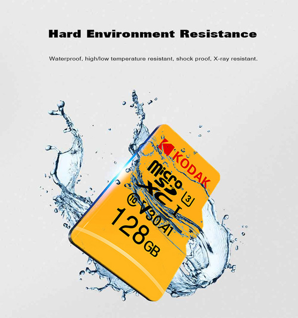 Karta pamięci Kodak Micro SD o pojemności 512GB, 256GB, 128GB, 64GB lub 32GB, klasa 10, szybkość Flash U3 4K - Wianko - 6