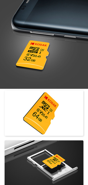 Karta pamięci Kodak Micro SD o pojemności 512GB, 256GB, 128GB, 64GB lub 32GB, klasa 10, szybkość Flash U3 4K - Wianko - 8