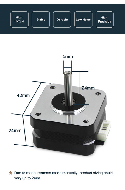 Silnik krokowy Nema17 17HS4023S do drukarek 3D Sidewinder X1 X2 i Geniusz/Pro - 24/40mm - Wianko - 2