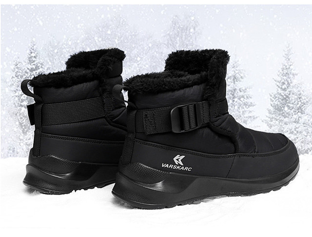 Ciepłe zimowe buty damskie do kostki zimowe odkryte wodoodporne pluszowe trampki rozmiar 42 - Wianko - 10