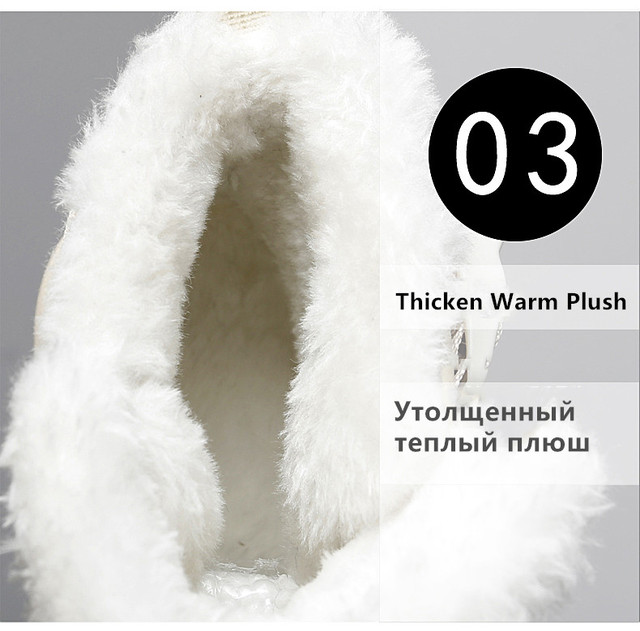 Ciepłe zimowe buty damskie do kostki zimowe odkryte wodoodporne pluszowe trampki rozmiar 42 - Wianko - 14