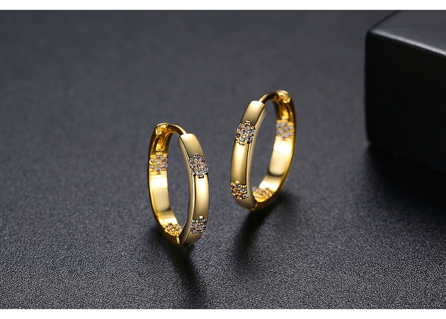 Złote kolczyki kołowe LUOTEEMI dla kobiet - biżuteria koreańska 2021 Boucle Oreille Femme - Wianko - 10