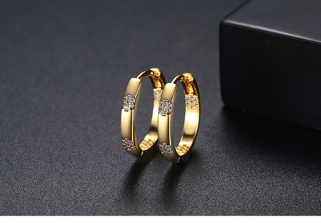 Złote kolczyki kołowe LUOTEEMI dla kobiet - biżuteria koreańska 2021 Boucle Oreille Femme - Wianko - 13