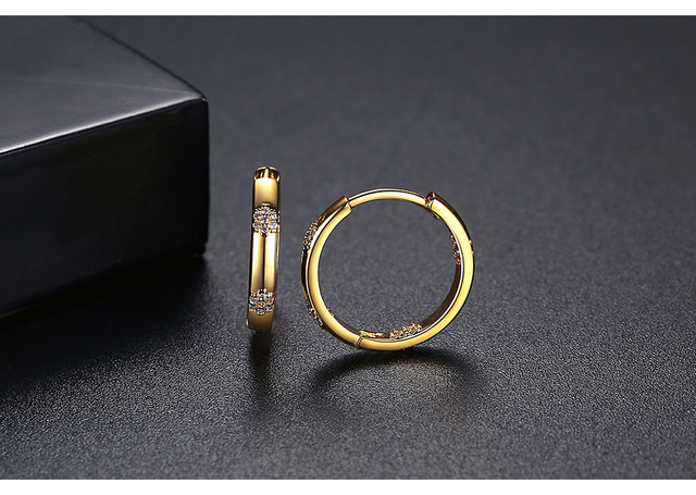 Złote kolczyki kołowe LUOTEEMI dla kobiet - biżuteria koreańska 2021 Boucle Oreille Femme - Wianko - 11