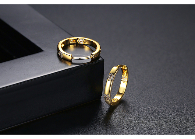 Złote kolczyki kołowe LUOTEEMI dla kobiet - biżuteria koreańska 2021 Boucle Oreille Femme - Wianko - 12