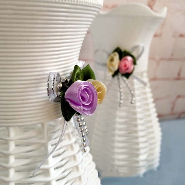 Europejski biały kosz na kwiaty z tworzywa sztucznego - pojemnik do samodzielnego wykonania roślin - dekoracje ślubne - Wianko - 5