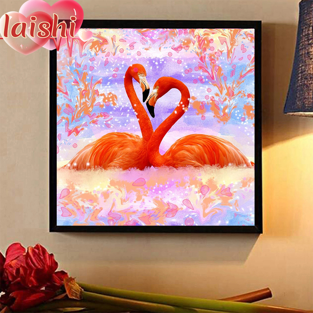Sztuka zwierząt - Flamingo 5D DIY diamentowy obraz do dekoracji domu - Wianko - 4