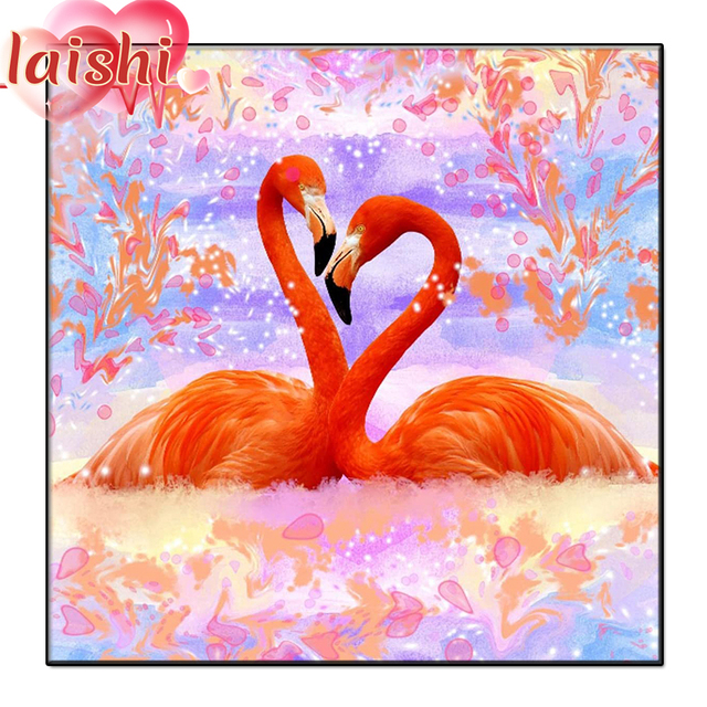 Sztuka zwierząt - Flamingo 5D DIY diamentowy obraz do dekoracji domu - Wianko - 2