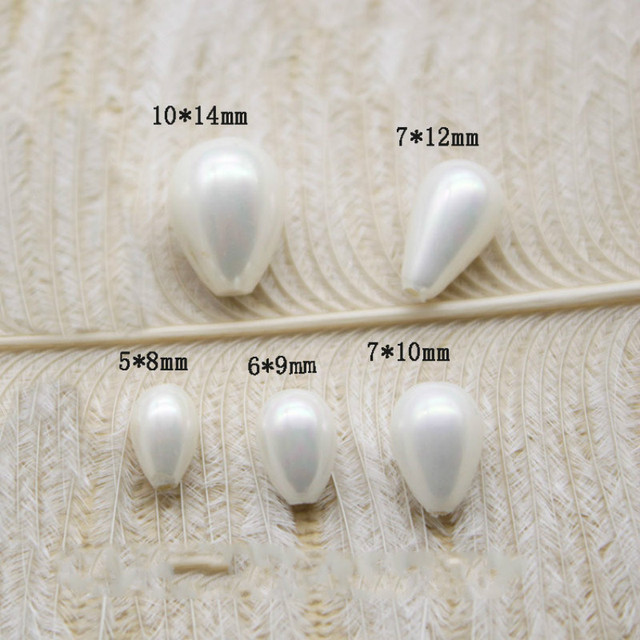 Białe półotworowe krople łezki - biżuteria z naturalnych koralików perłowych - Wianko - 3