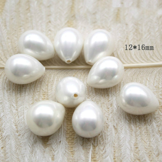 Białe półotworowe krople łezki - biżuteria z naturalnych koralików perłowych - Wianko - 11