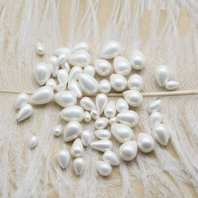 Białe półotworowe krople łezki - biżuteria z naturalnych koralików perłowych - Wianko - 2