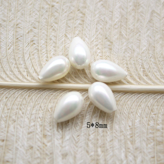 Białe półotworowe krople łezki - biżuteria z naturalnych koralików perłowych - Wianko - 4
