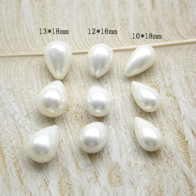 Białe półotworowe krople łezki - biżuteria z naturalnych koralików perłowych - Wianko - 13