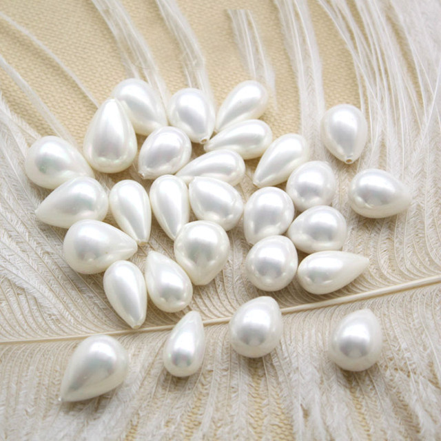 Białe półotworowe krople łezki - biżuteria z naturalnych koralików perłowych - Wianko - 12