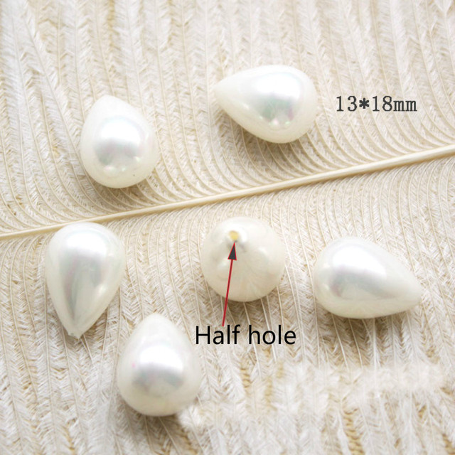 Białe półotworowe krople łezki - biżuteria z naturalnych koralików perłowych - Wianko - 10