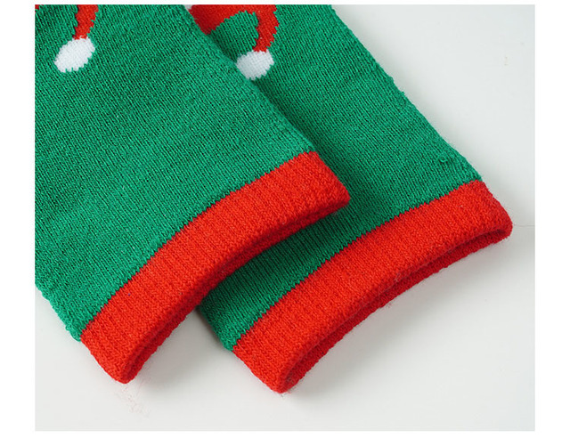 Skarpety dziecięce zimowe pogrubione bawełniane, motyw jelenia Świętego Mikołaja, prezent bożonarodzeniowy - Wianko - 9