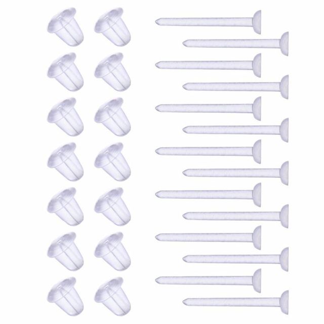 Niewidoczne plastikowe kolczyki typu sztyft - 100 sztuk - Wianko - 10