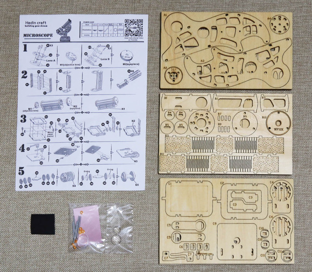 3D Stem zestaw mikroskopu biologicznego drewnianego z mechanicznymi puzzlami - powiększenie optyczne 160X dla dzieci i dorosłych - Wianko - 22