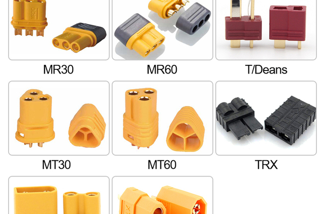 Wtyczka męska i żeńska do złącza akumulatora RC Lipo - 2 sztuki łączników Bullet kompatybilne z Deans, XT60, XT-60, TRX, XT30U, MR30, MR60, MT30 i MT60 - Wianko - 4