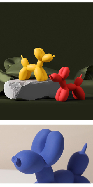 Rzeźba żywiczna zwierząt - balon pies - nordycki styl - dekoracja salonu - stołowa miniatura - Wianko - 15