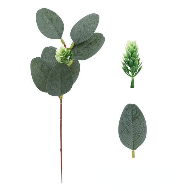Sztuczne liście eukaliptusa dekoracyjne do domu - zestaw 5 sztuk - Wianko - 6