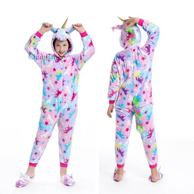 Dziecięce flanelowe miękkie piżamy zimowe Onesie Kigurumi - chłopcy, dziewczęta, śpioszki - Wianko - 29