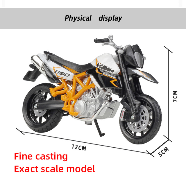 Model motocykla Bburago 1:18 KTM 990 Supermoto R w skali 1:18 - odlewniczy pojazd zabawkowy dla dzieci w kolekcji motocykli - Wianko - 2