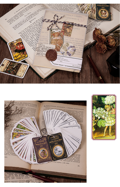 100 sztuk Retro Kartek Dekoracyjnych na Mini Kartce Kraft Paper z Serii Vintage Book Collection Journal - DIY Dekoracje, życzenia, pocztówki - Wianko - 11