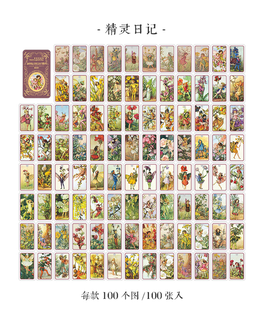 100 sztuk Retro Kartek Dekoracyjnych na Mini Kartce Kraft Paper z Serii Vintage Book Collection Journal - DIY Dekoracje, życzenia, pocztówki - Wianko - 14