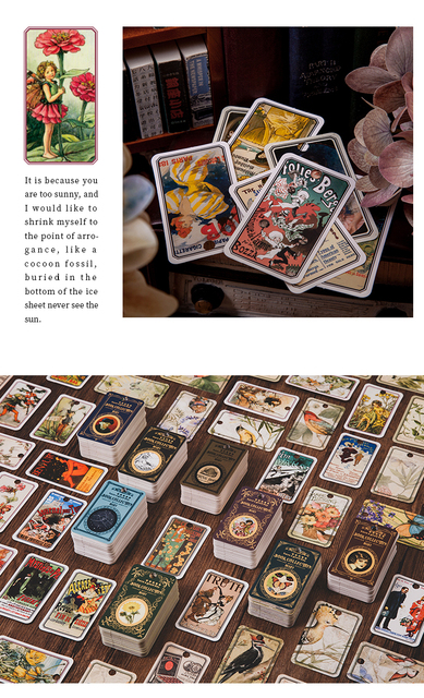 100 sztuk Retro Kartek Dekoracyjnych na Mini Kartce Kraft Paper z Serii Vintage Book Collection Journal - DIY Dekoracje, życzenia, pocztówki - Wianko - 10