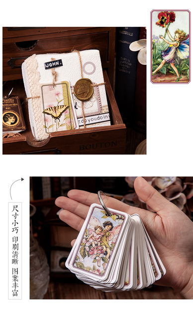 100 sztuk Retro Kartek Dekoracyjnych na Mini Kartce Kraft Paper z Serii Vintage Book Collection Journal - DIY Dekoracje, życzenia, pocztówki - Wianko - 4