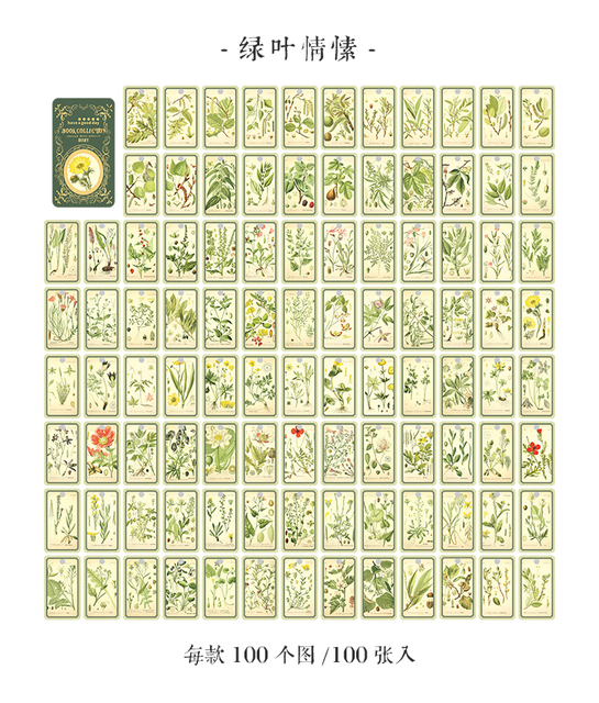 100 sztuk Retro Kartek Dekoracyjnych na Mini Kartce Kraft Paper z Serii Vintage Book Collection Journal - DIY Dekoracje, życzenia, pocztówki - Wianko - 16
